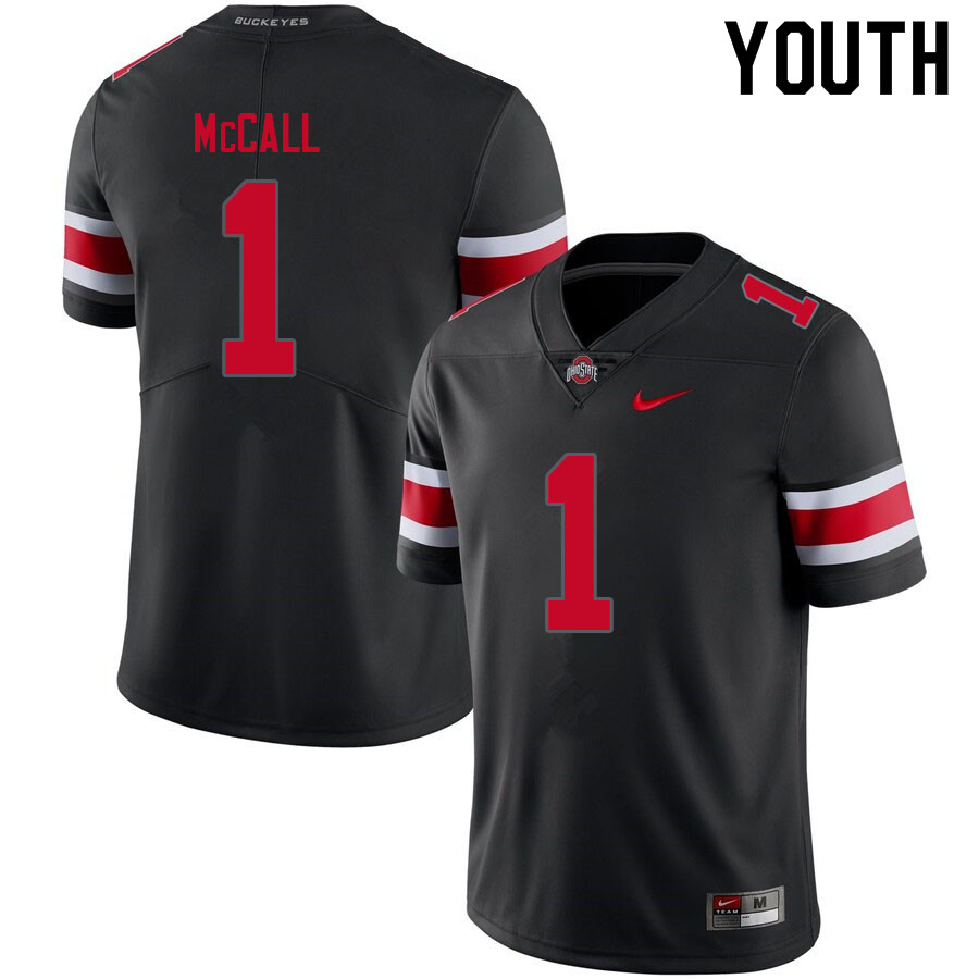 Youth #1 Demario McCall Ohio State Buckeyes College Football Jerseys Sale-Blackout